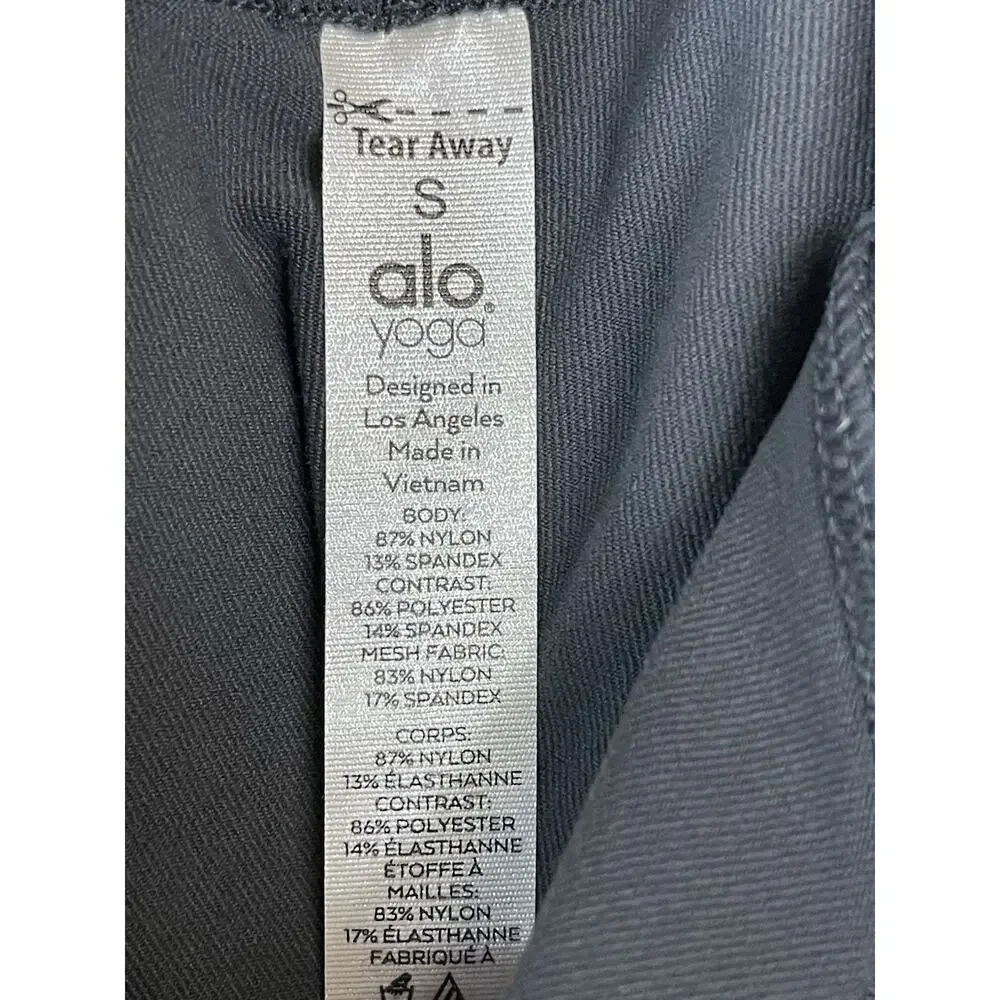 Alo Yoga‎ Legging Womens S Gray Moto Athletic Stretch Performance Skinny Pants
